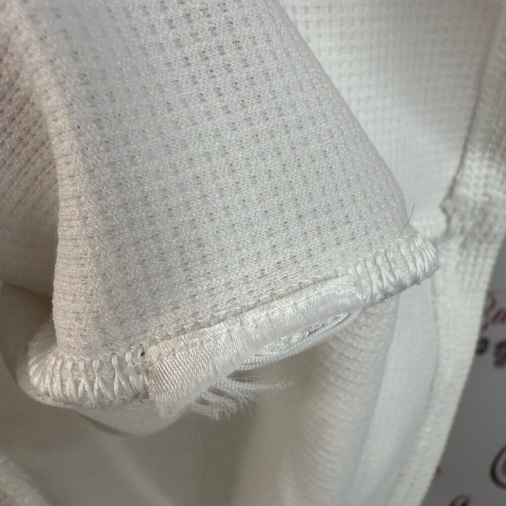 TNA Aritzia shirt waffle knit thermal white comfy Cream Long Sleeve Top - Picture 12 of 13